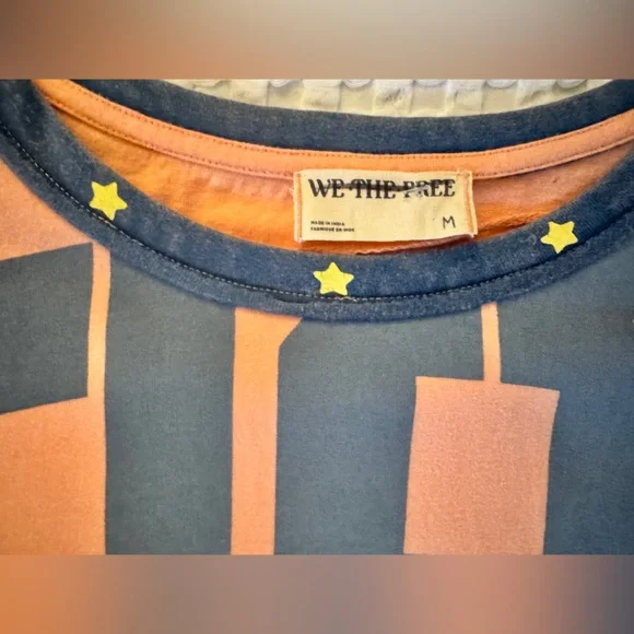 Free People | We The Free Courtside 1985 Graphic Long Sleeve Tee | Peach | M & L - Picture 3 of 8